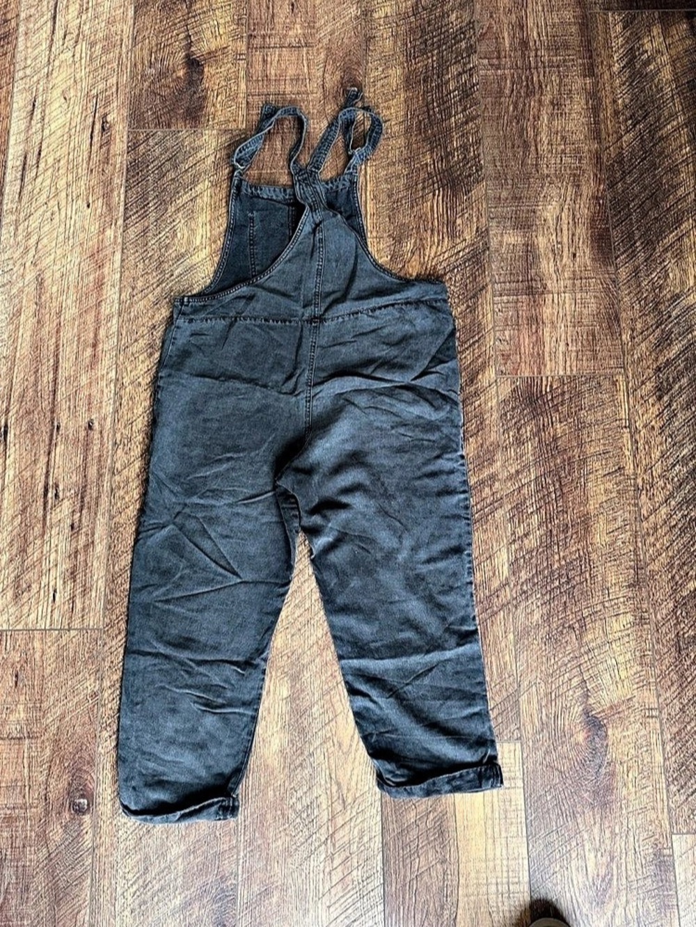 Aerie Black Cotton crop overalls Size Medium Like New
